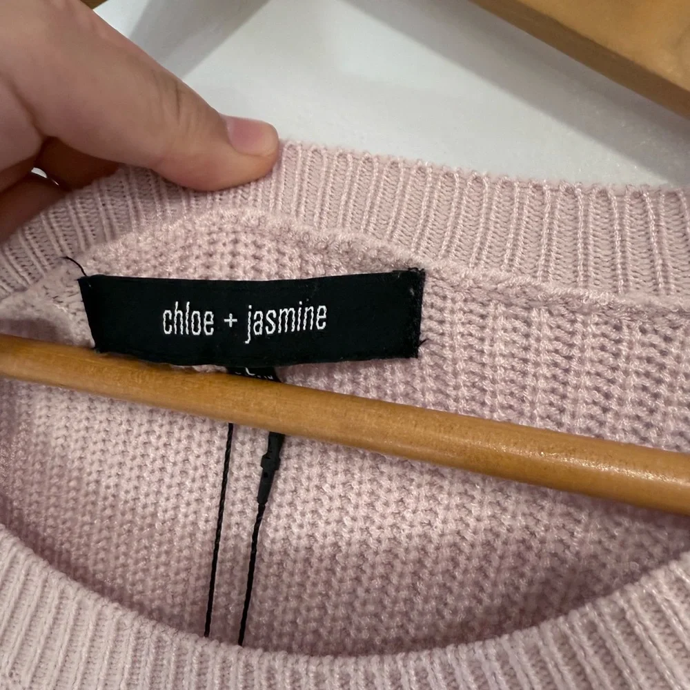 Elegant Pink Heart Knit Blouse